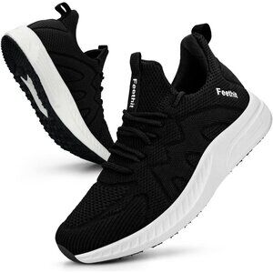 Ⓜ️Women's Black White Lightweight Slip on Workout Work Travel Athletic Sneakers